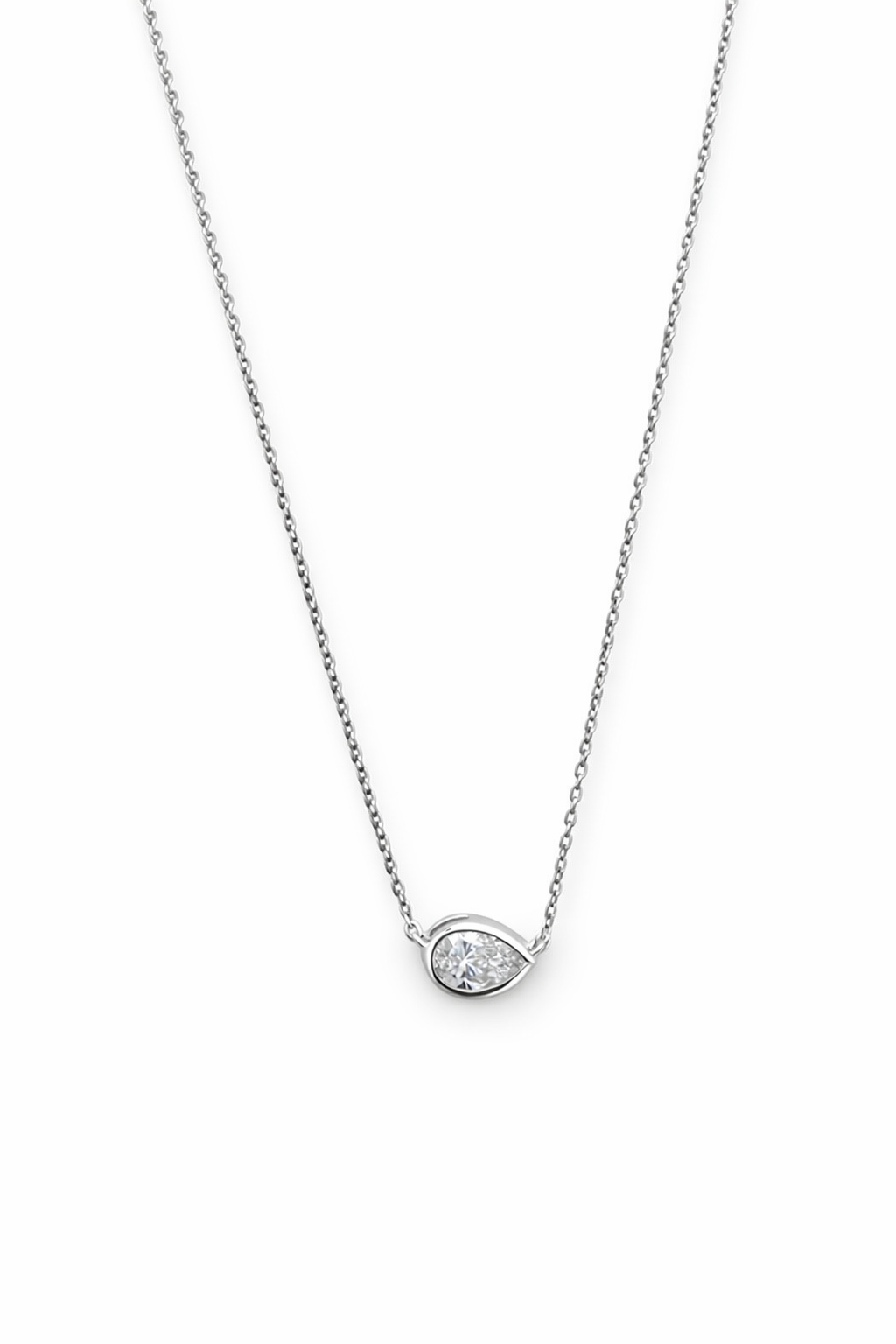 14k Gold Lab Diamond Pear Shape Necklace