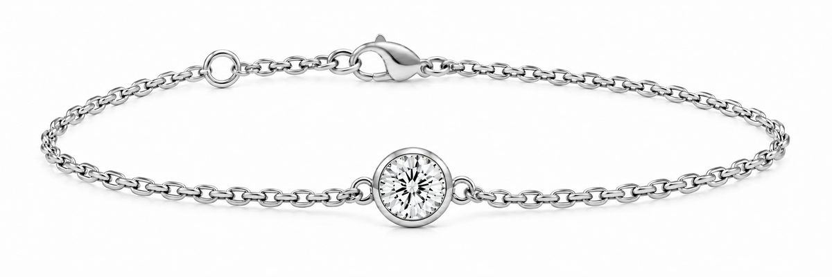Bracelet en or 14K – Diamant rond / 14K Gold Round Diamond Bracelet – 2 ct