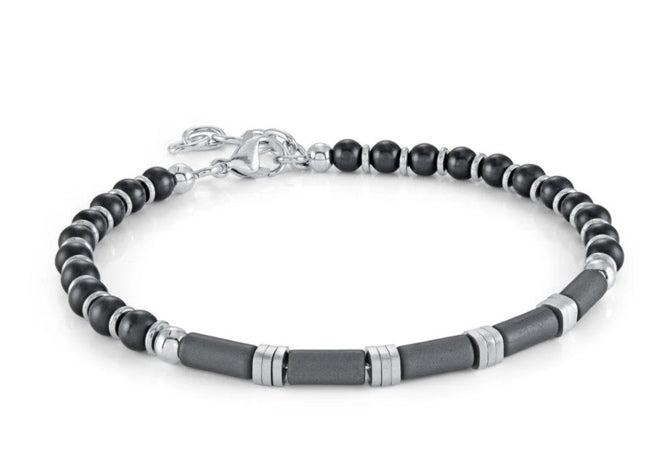Bracelet onyx et hématite · Onyx & Hematite Bracelet