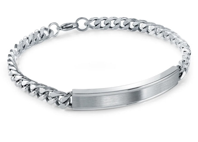 Bracelet gourmette à plaque 6 mm en acier inoxydable · Stainless Steel ID Curb Bracelet
