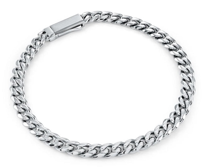 Bracelet gourmette 4,6 mm à fermoir clé · Stainless Steel Curb Key Clasp Bracelet