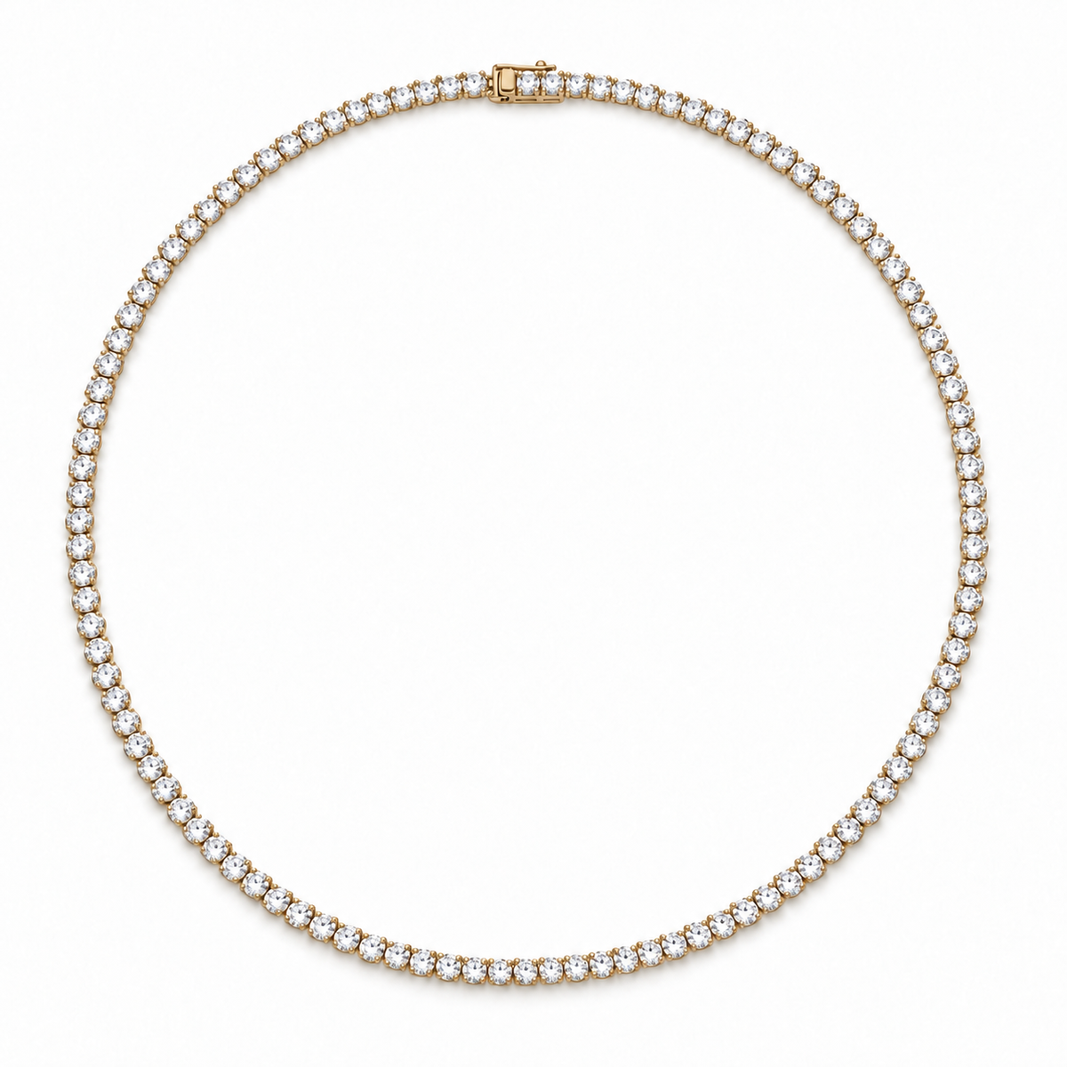 Collier tennis 3 mm, or jaune 14K / 3 mm tennis necklace, natural 14K yellow gold