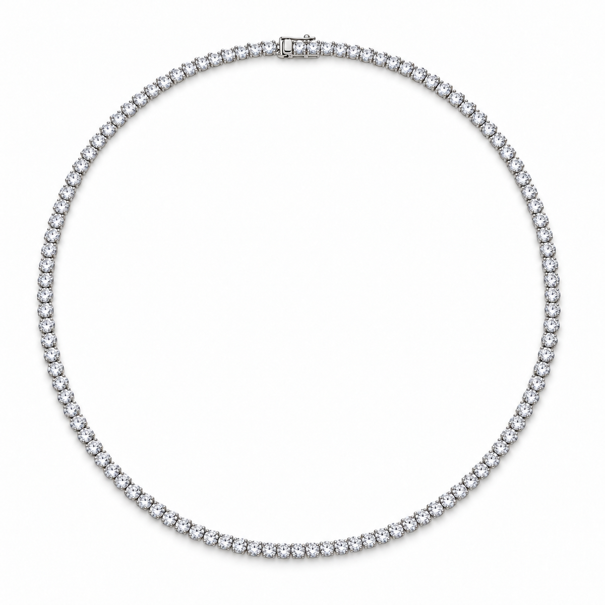 Collier tennis diamants de laboratoire 3 mm en or blanc 14K / 3 mm lab-grown diamond tennis necklace in 14K white gold