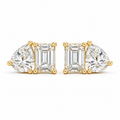 Boucles d’oreilles duo en or jaune 14K / 14K yellow gold duo earrings