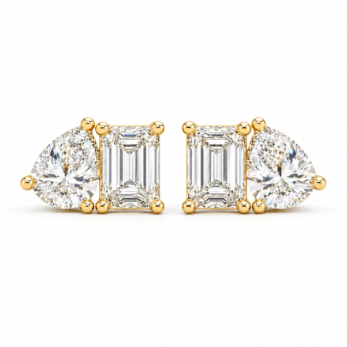 Boucles d’oreilles duo en or jaune 14K / 14K yellow gold duo earrings