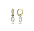 Pendants ovales — Huggies en or 10k — EE3092-01