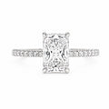rectangular pavé ring, white metal / Bague pavée rectangulaire, métal blanc